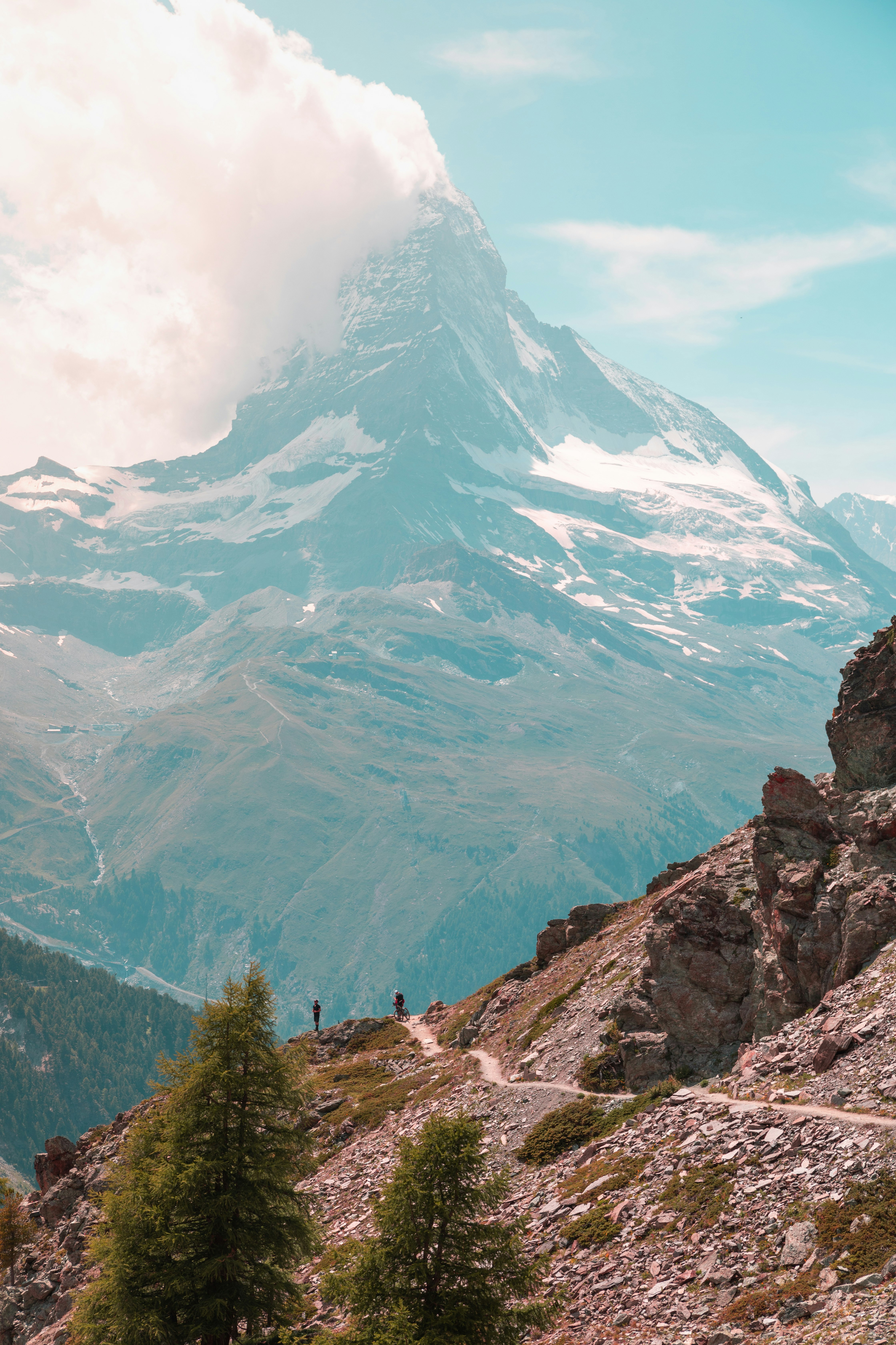 snow covered mountain during daytime